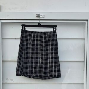 Plaid Black and White Women's Skirt